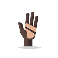 Hand gesture showing support and inclusivity in a creative design vector