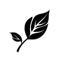 Black leaf silhouette representing nature and eco-friendly concepts in design vector