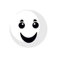 Smiling cartoon emoji with cheerful expression on a white background vector