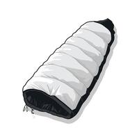 Warm sleeping bag designed for outdoor camping adventures in cold weather vector