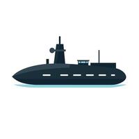 Military submarine navigating underwater in a serene ocean environment vector