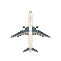 Airplane in a top view design showing a sleek and modern structure for travel purposes vector