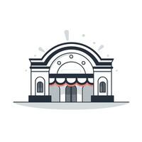 Historic building with grand architecture at a bustling urban location vector