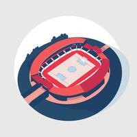 Stadium design overview featuring vibrant colors and modern architecture vector