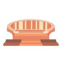 Modern outdoor bench design in warm tones with steps leading up to it vector