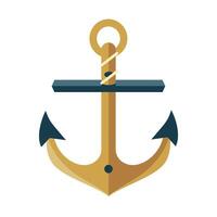 Classic anchor design with ropes and crossbar in a minimalist style vector