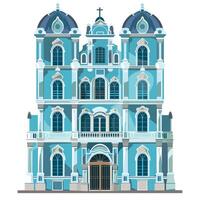 Historic blue architecture showcasing intricate design in a serene urban setting vector