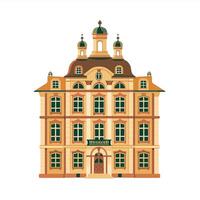 Historic building with decorative architecture and domes in a vibrant style vector