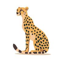 Cheetah sitting gracefully in a natural pose surrounded by an abstract background vector