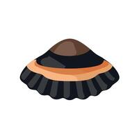 Colorful scallop shell resting on a white background with distinct patterns and shapes vector
