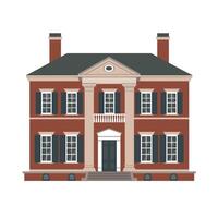 Historic colonial house with classic architecture and symmetrical design in a tranquil setting vector