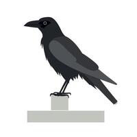 Stylized black bird perched on a pedestal in a minimalistic design vector