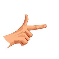 Hand gesture mimicking a gun held by an outstretched finger in a creative pose vector