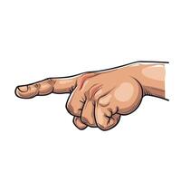 Hand pointing to indicate direction or emphasize importance in communication vector