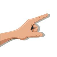 Hand gesture indicating direction towards an object or location vector