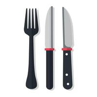Stylish fork and knife set on a clean background for modern dining experience vector
