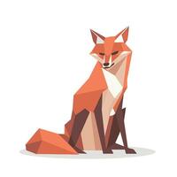 Fox sitting gracefully in a stylized geometric design vector