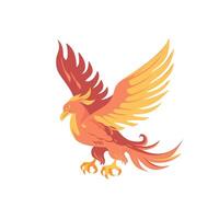 Colorful phoenix soaring with vibrant feathers in a digital design vector