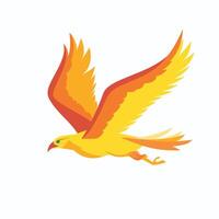 Vibrant bird soaring in the sky with colorful feathers in a dynamic pose vector
