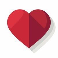 Heart shape design in vibrant red color with shadow effect for modern artwork vector