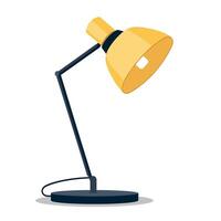 Yellow desk lamp with adjustable arm in a minimalist design setting vector