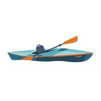 Kayak on tranquil water with a backpack ready for adventure in nature vector