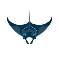Manta ray swimming gracefully in ocean waters showcasing elegant fin structure vector