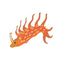 Brightly colored sea creature illustrated with vivid patterns in a fun design vector