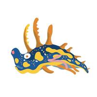 Colorful sea creature with unique features found in coral reefs of the ocean vector