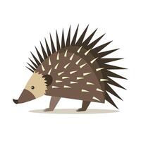 Cute hedgehog walking on a light background with sharp quills and small features vector