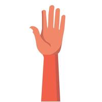 Hand raised to signal attention in a digital representation about communication vector