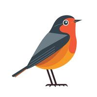Colorful bird perched prominently with vibrant plumage in a flat design style vector