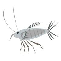 Detailed representation of a shrimp with fine features and textures vector