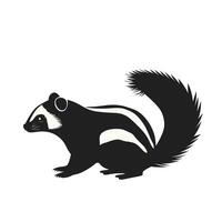 Black and white illustration of a stylized raccoon in a playful pose vector