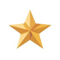 Golden star with three-dimensional design and clean background for decorative purposes vector