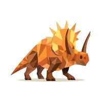 Colorful polygonal representation of a dinosaur in a modern art style vector