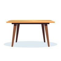 Simple wooden table with elegant design in a minimalist style vector