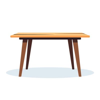 Simple wooden table with elegant design in a minimalist style