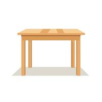 Wooden table with a simple design placed against a light background in a minimalistic setting vector