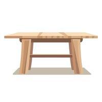 Simple wooden table design for modern or rustic interiors in minimalist style vector