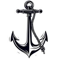 Anchor design with rope detail for nautical themes and marine projects vector