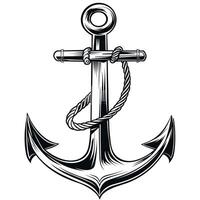 Anchor symbol with rope design for maritime-themed art projects and decor vector