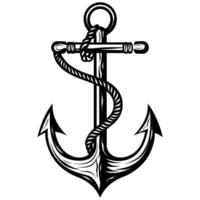Beautiful anchor design with rope detail ideal for marine and nautical themes vector