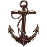Vintage style anchor design with rope in a nautical theme for marine enthusiasts vector