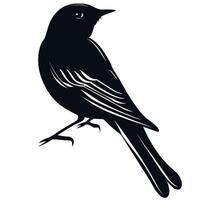 Bird perched quietly on a branch in a natural habitat during daylight hours vector