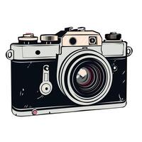 Vintage camera illustration showcasing classic design and intricate details vector