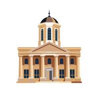 Historic building with a dome and columns in a classic architectural style vector