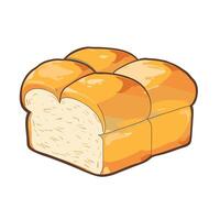 Freshly baked loaf of soft bread on a white background vector
