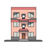 Modern three-story building design with vibrant colors and sleek lines vector
