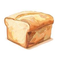 Freshly baked loaf of bread on a wooden counter with a warm golden crust vector